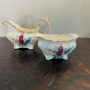 Hammersley china sugar and creamer,fine china, floral pattern,EUC, beautiful!